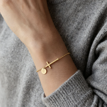 Pulsera con Inicial "Cruz"