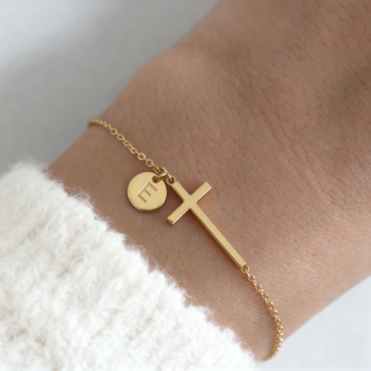 Pulsera con Inicial "Cruz"