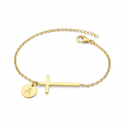 Pulsera con Inicial "Cruz"