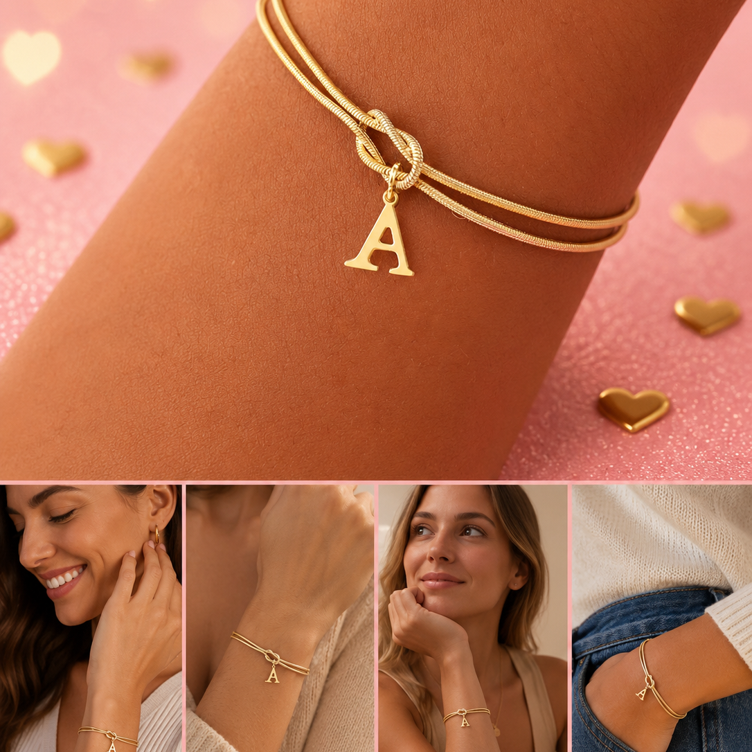 Pulsera Nudo Amor Con Inicial