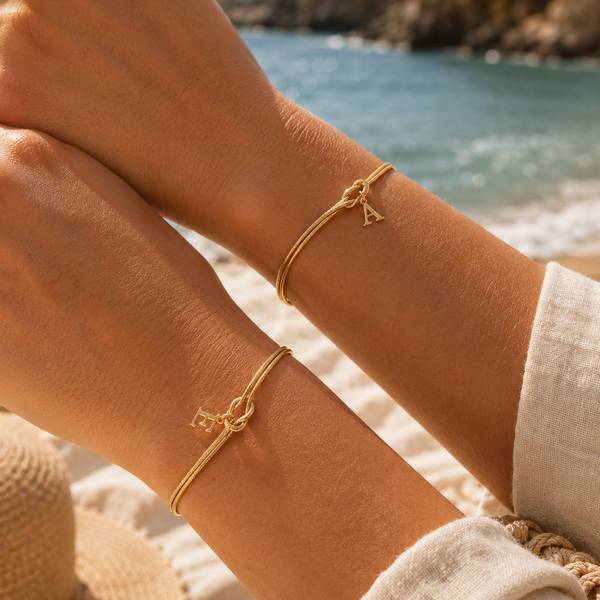 Pulsera Nudo Amor Con Inicial