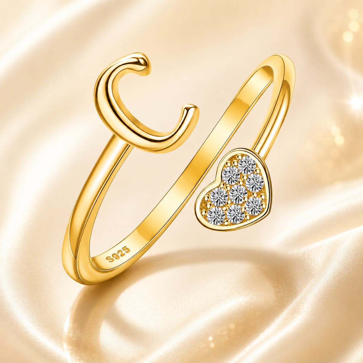 Anillo Bendiciones Con Inicial Personalizada