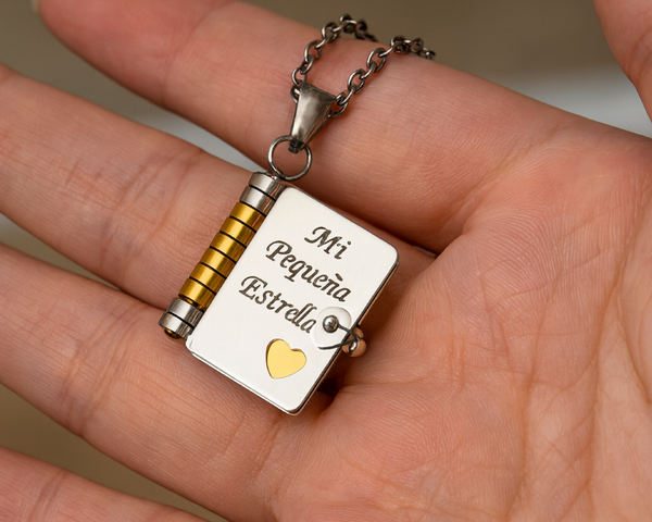 Collar con libro «Mi pequeña estrella» para mi hija
