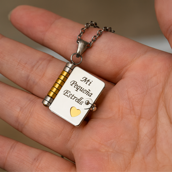 Collar con libro «Mi pequeña estrella» para mi hija