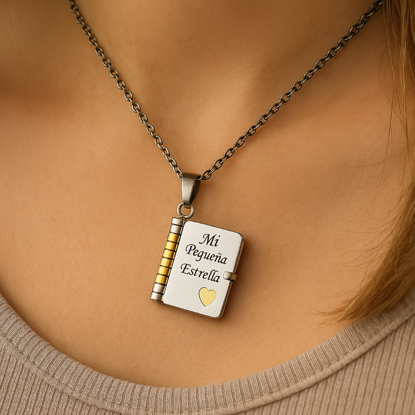 Collar con libro «Mi pequeña estrella» para mi hija