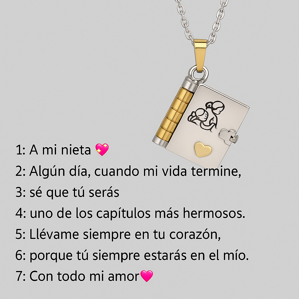 Collar libro Mi Pequeña Estrella para Mi Nieta