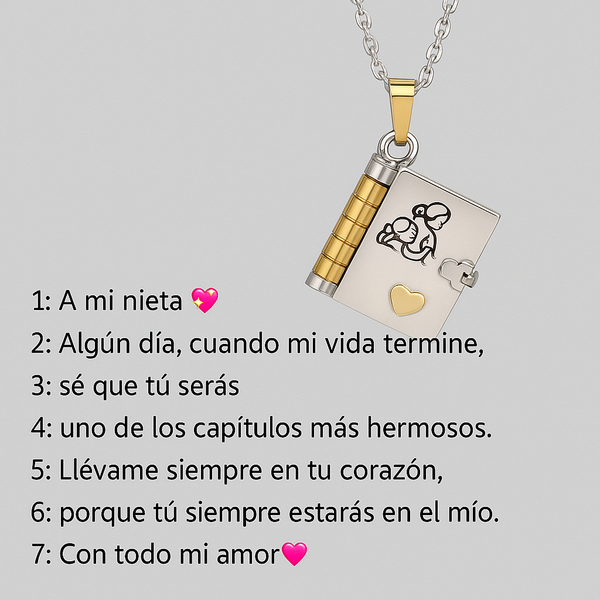 Collar libro Mi Pequeña Estrella para Mi Nieta