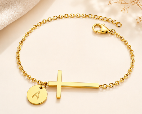 Pulsera con Inicial "Cruz"