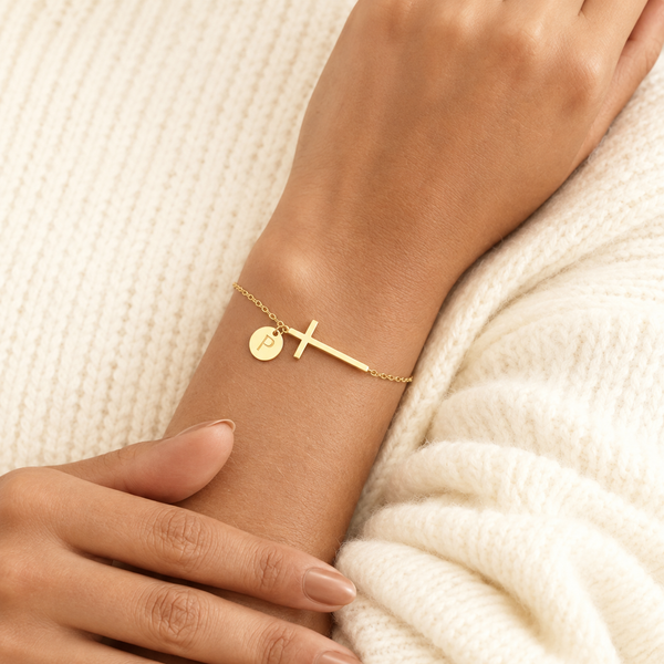 Pulsera con Inicial "Cruz"