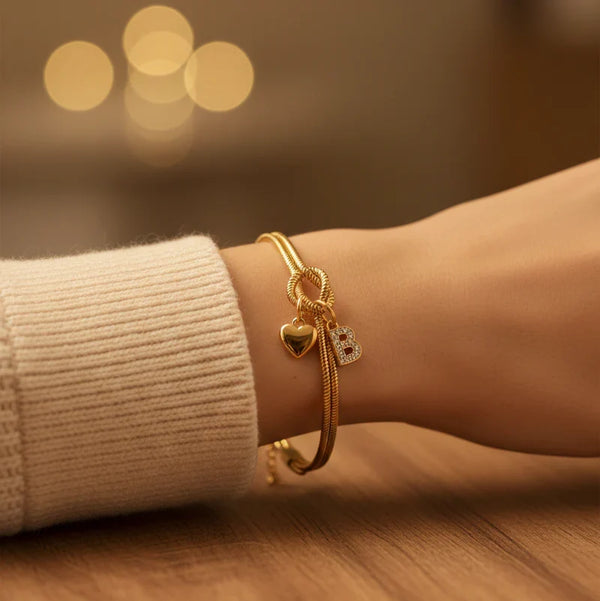 Pulsera Nudo del Amor con Inicial