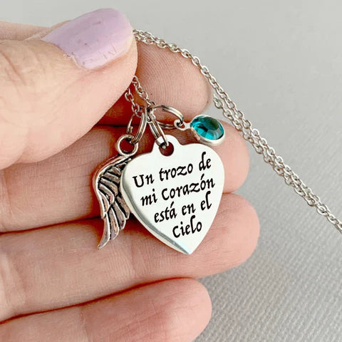 Collar Memorial Mi Corazón Está en el Cielo