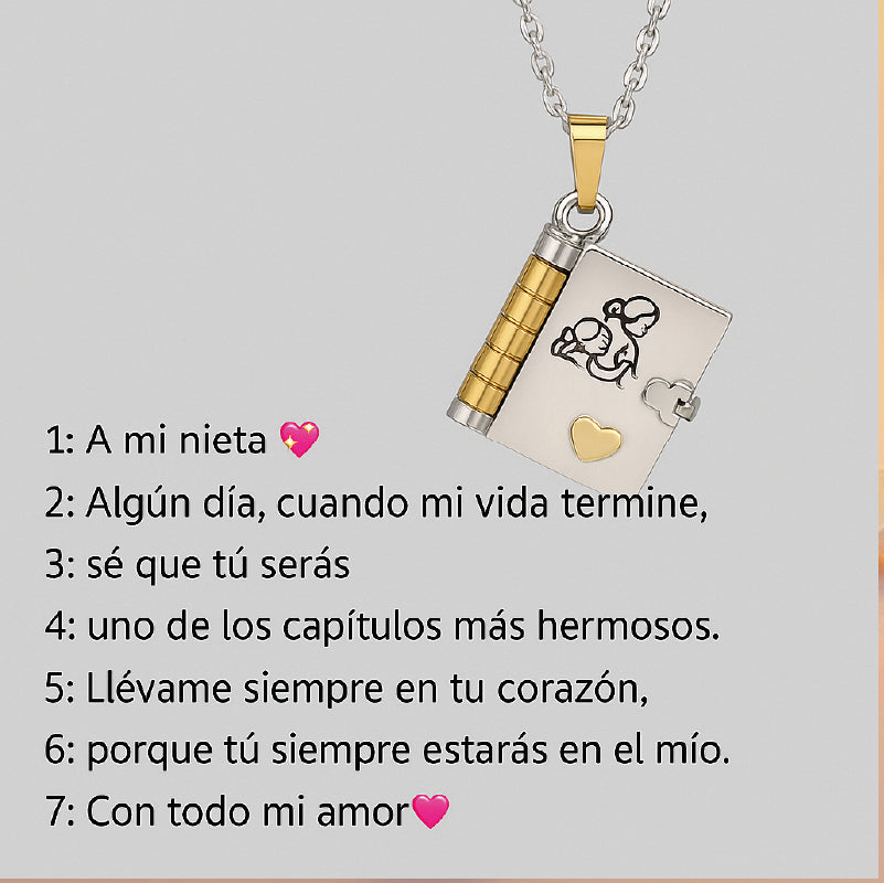 Collar libro Mi Pequeña Estrella para Mi Nieta